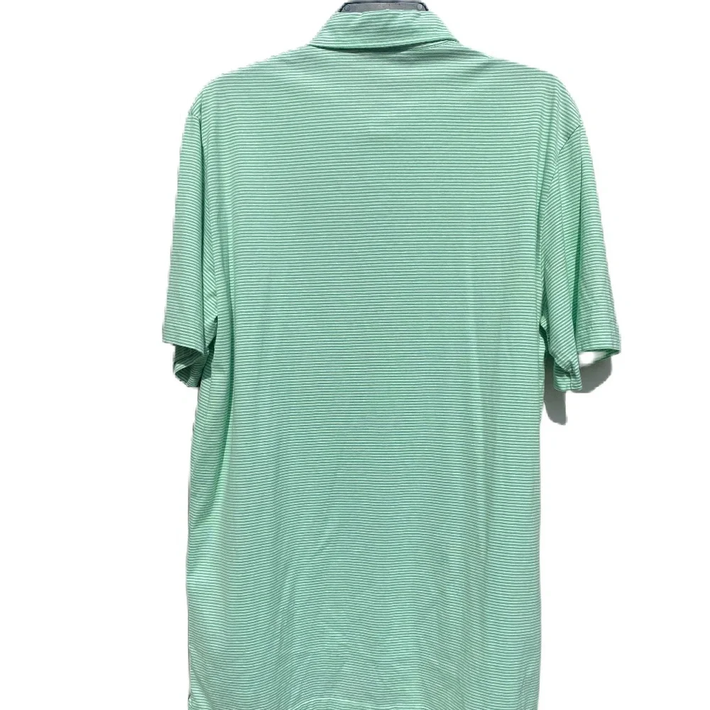 Polo Golf Ralph Lauren shirt short sleeve green white stripe Large